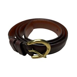 90s Coach Belt L Dark Brown Calfskin Brass Old Money Quiet Luxury 8400 USA